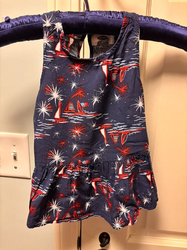 Old Navy Red White & Blue Sleeveless Linen Top Size 3T