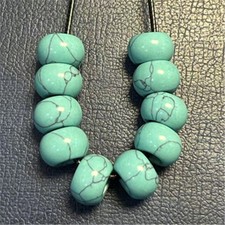 3DLS20 20pcs 14x8mm Beautiful Blue Turquoise Large Hole Beads