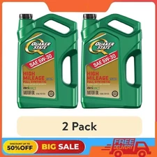 (2 pack) Quaker State Full Synthetic High Mileage 5W-30 Motor Oil, 5 Quart
