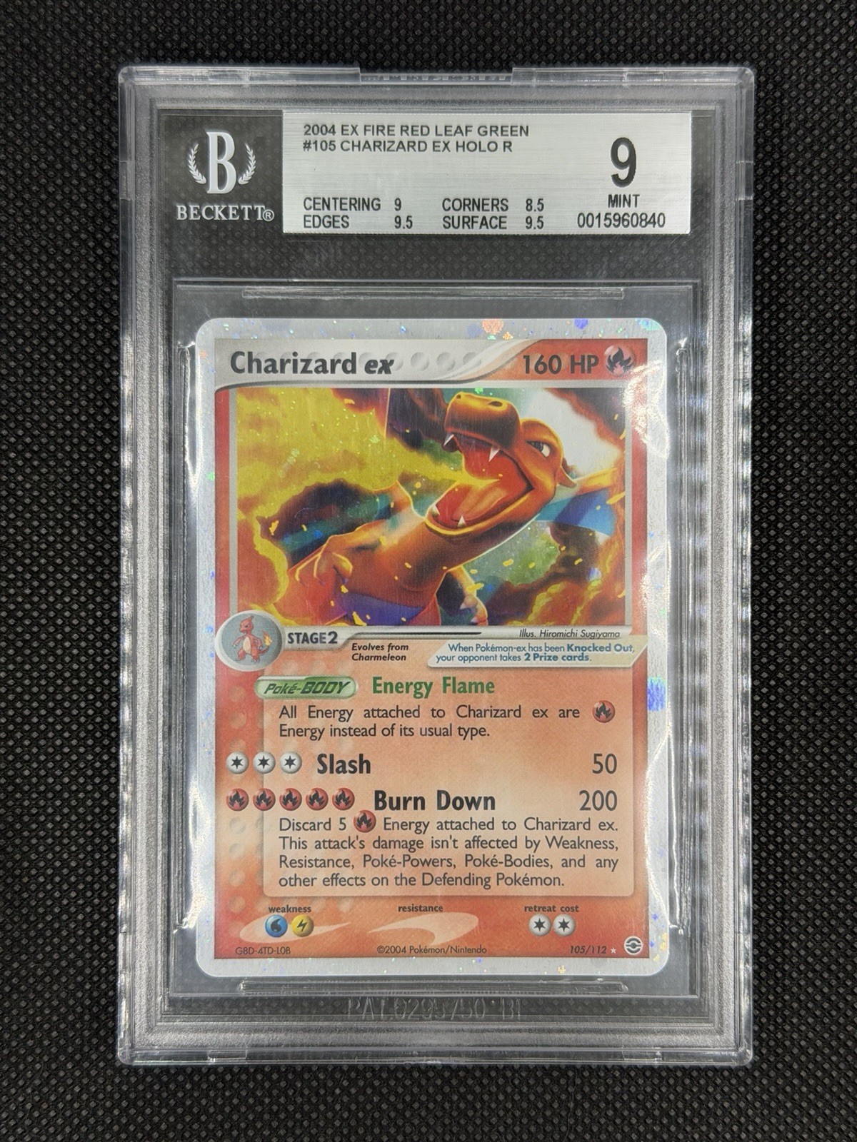 Charizard ex 105/112 Holo – BGS 9 Mint – Pokémon EX FireRed & LeafGreen (2004)