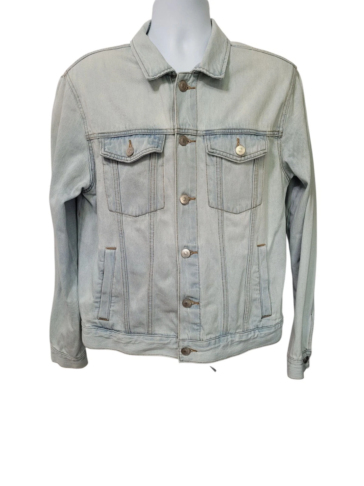 Forever 21 Light Blue Men's Denim Button Up Jean Jacket Size Large
