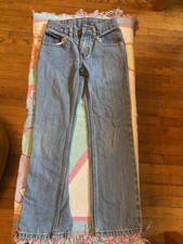 Faded Glory kids Blue Denim Jeans 100 Cotton Button Zip 5-Pocket