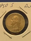 1950 S AU SILVER COIN WASHINGTON QUARTER HARD TO FIND S MINT .25 SILVER COIN AU