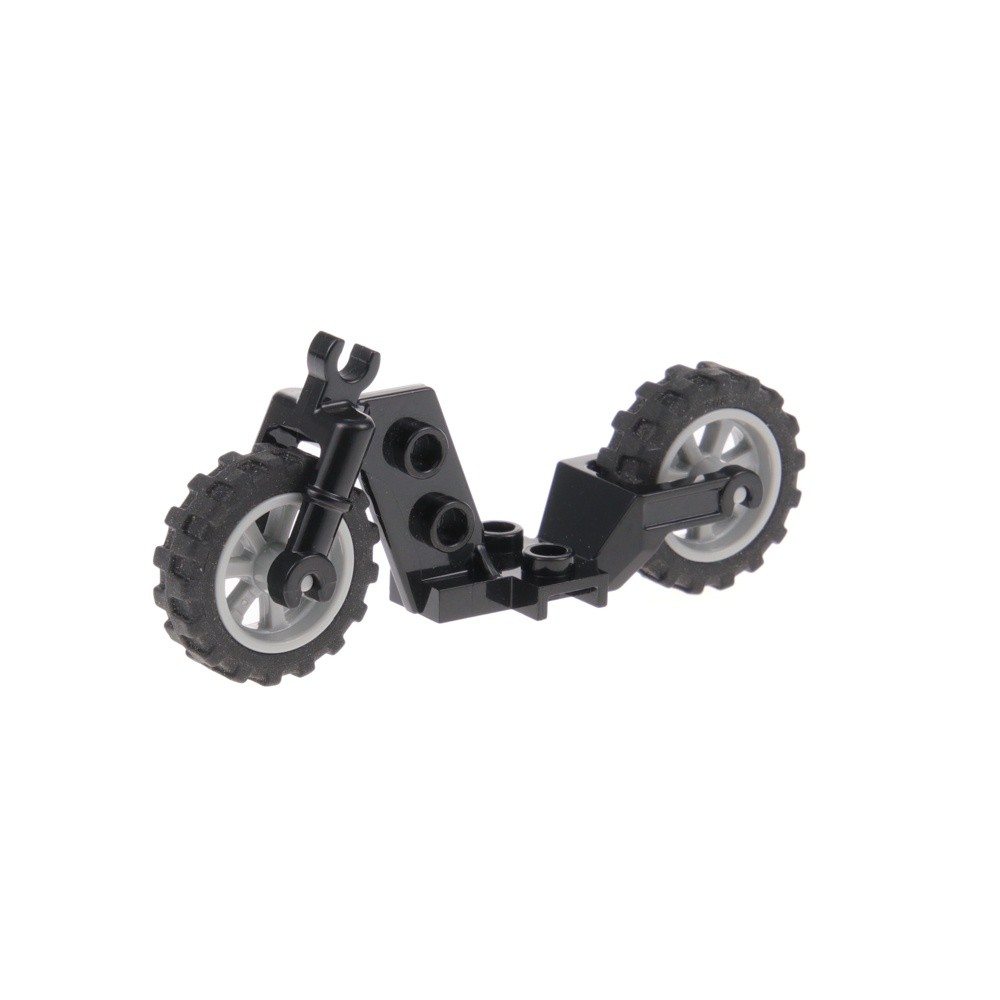 1x lego Motorcycle Chassis Black Wheels Light Grey No Handlebar 50862c01 18896