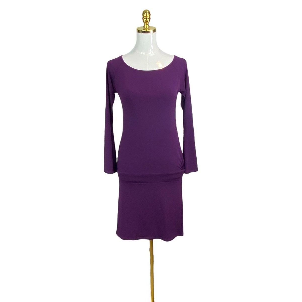 Moda International Purple Long Sleeve Stretch Bodycon Dress Size XS