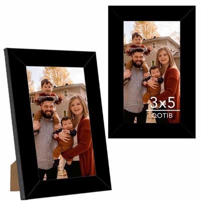2 Packs 5x7 Picture Frame Black, Engineered Wood 5 x 7 Photo Frame, 5 by 7