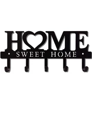 Metal Key Holder Hooks Organizer Rack 5.9x13 inches Wall Mounted Decor for En...