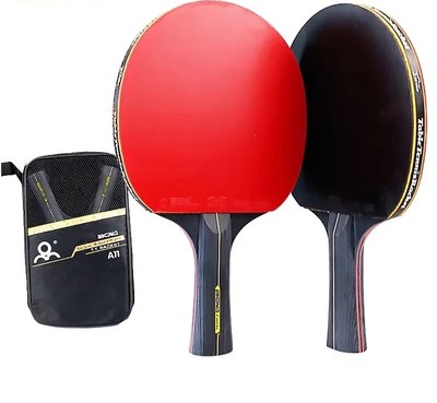 H 2x Tischtennisschläger Set 5/6 Sterne   Ping Pong Paddel mit Tasche