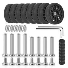 8 PCS 50mm 1.97 Luggage Wheels Replacement, Swivel Caster, Rubber, Suitcase