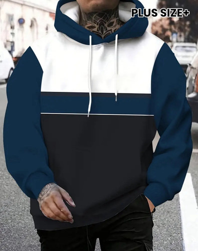 Men’s Cotton Knit Crewneck Sweatshirt Big 5XL Hoodie