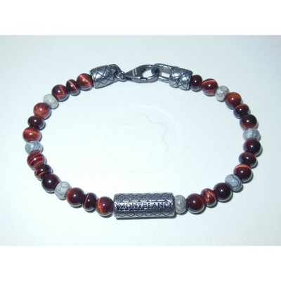 New Montblanc Duo Beads & Sterling Silver Serpent Bracelet size 68