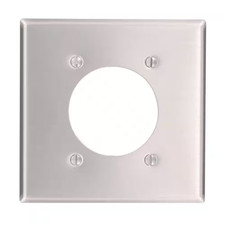 2-Gang Aluminum 2.15 In. Single Outlet/Receptacle Metal Standard Wall Plate 1-P