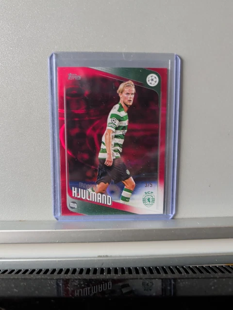 Morten Hjulmand 2025-26 Topps UEFA Club Competition #199 Red Refractor 3/5