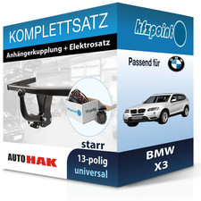 Für BMW X3 01.2004-12.2010 AUTO HAK Anhängerkupplung starr + 13polig E-Satz neu