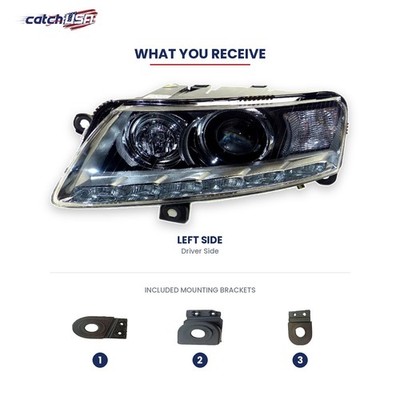 3Pcs Headlight Mount Tab Repair Kit Left  for Audi A6 C6 S6 RS6 2004-2011