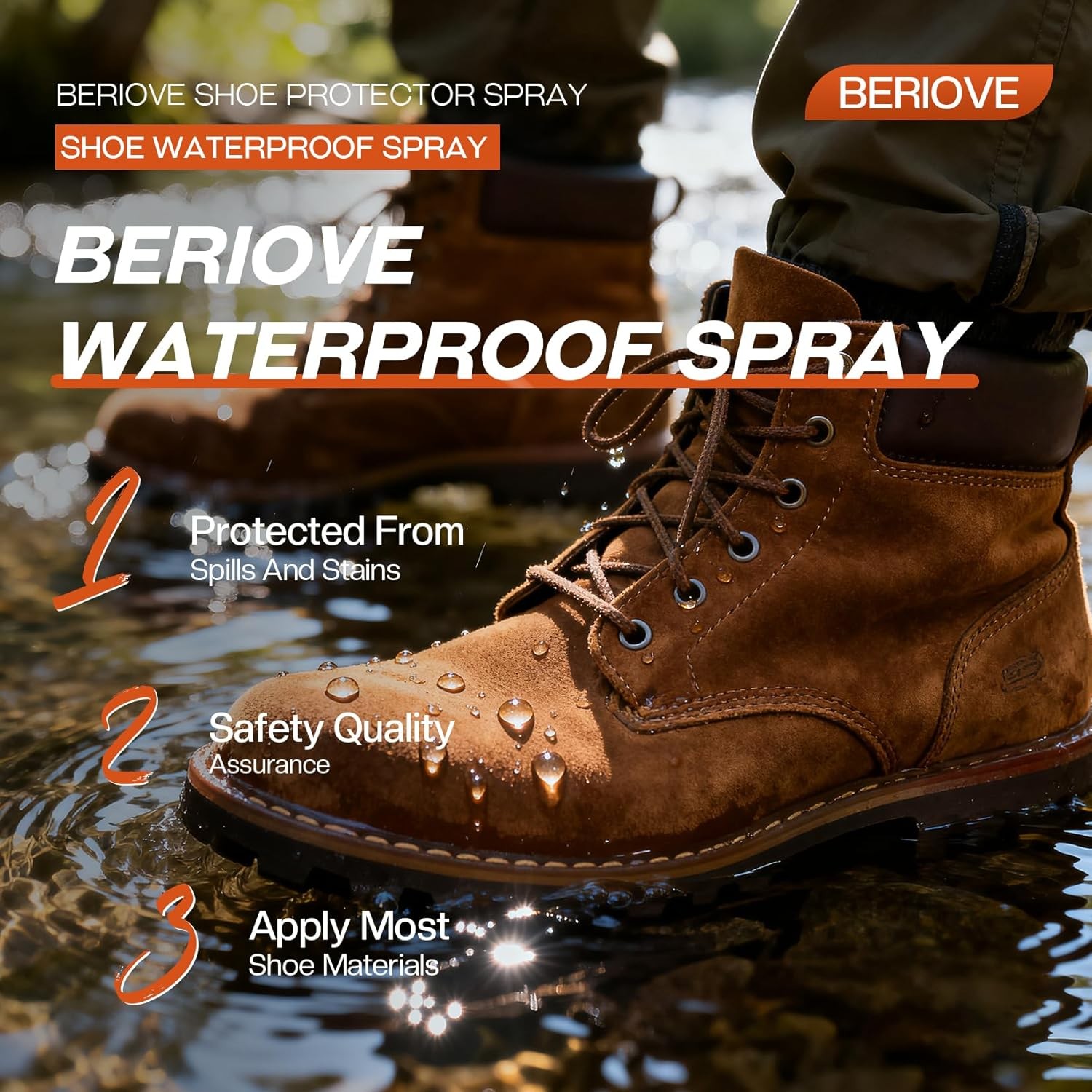 Protect Shoe Protector Spray - Rain & Stain Water Repellent - White 