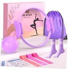 Pilates Ring Gift Set 15" Anti-Deformation Premium Magic Circle, 3 Resistance