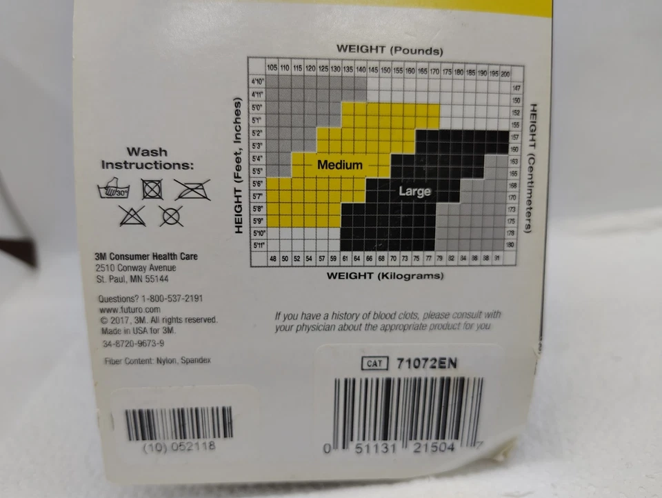 3M 71072EN Pattern FUTURO Pattern Tights, 71072EN, Medium 2 pack damaged packagi - Image 4 of 4