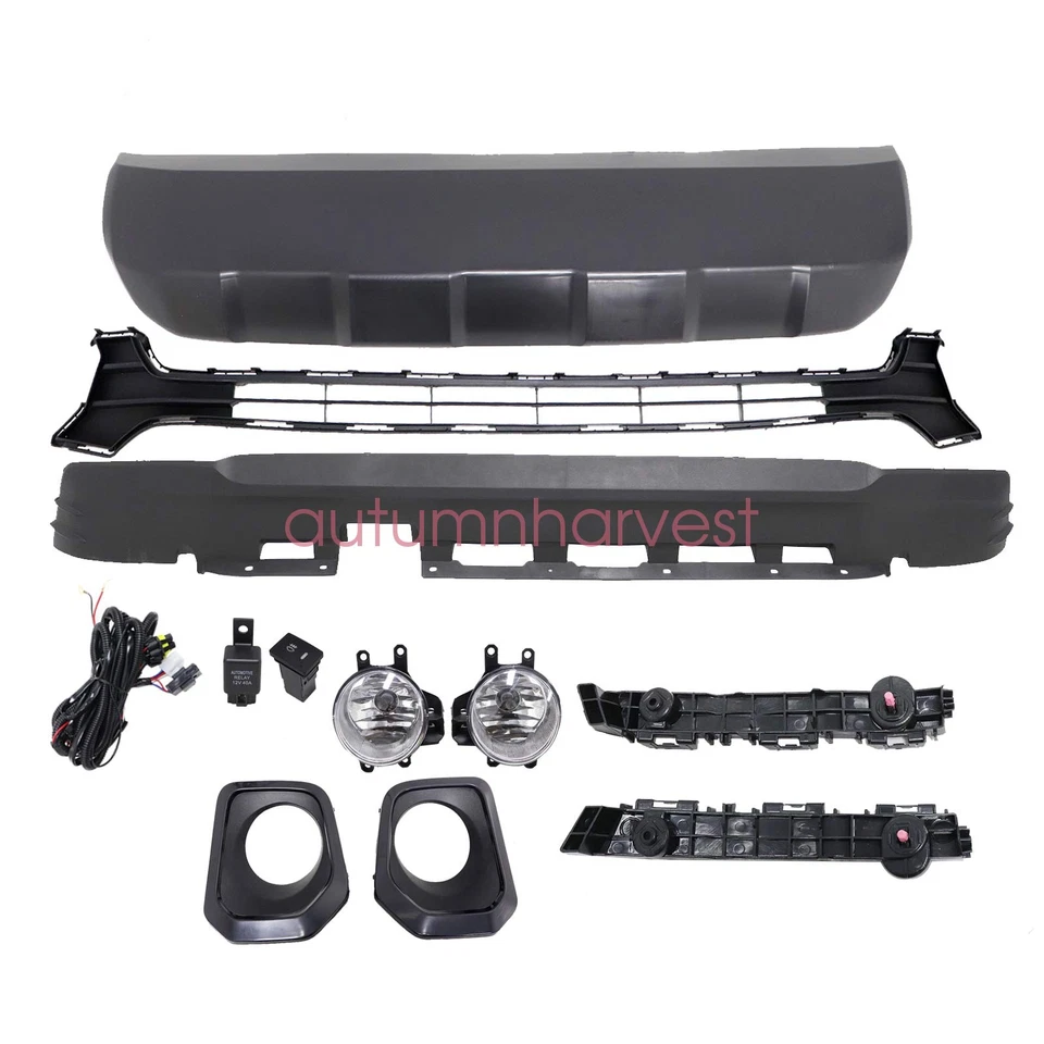 Front Grille Valance Fog Light Bezels Bracket Set Fit 2016-2023 Toyota Tacoma SR - Image 4 of 4