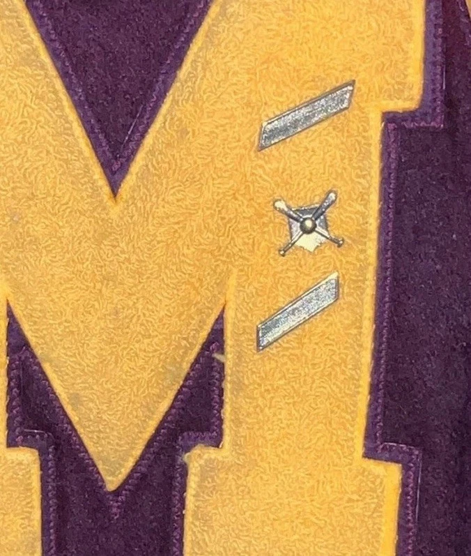 Chaqueta Letterman Universitaria DeLong Años 90 De Colección Lana Preppy Cuero Granate Dorado Talla 42M Foto 3 de 4