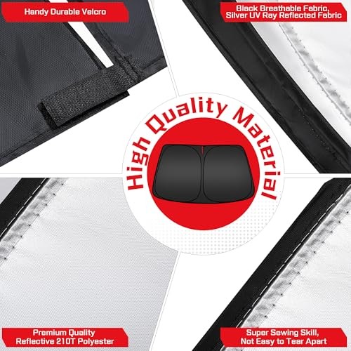Windshield Sun Shade Custom Fit Foldable for Cadillac Lyriq Electric 2023-2025 - Picture 5 of 7