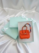 Orange Luxury Designer Bag Purse Charm Accessory
