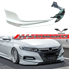 Platinum White Pearl Yofer JDM Front Bumper Lip Splitter Kit For 2018-20 Accord