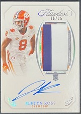 2022 PANINI FLAWLESS JUSTYN ROSS JUMBO PATCH JERSEY AUTO #16/25 CLEMSON TIGERS