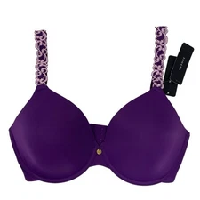 Natori Pure Luxe Contour Underwire T Shirt Bra Size 32DD Plum 732080 $74 NEW