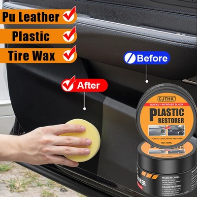 Car Plastic Restorer Back To Black Gloss Interior Leather Panel Renewal Wax