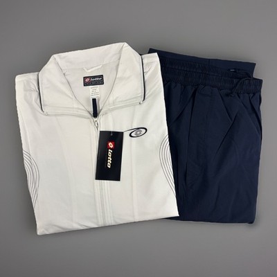 Lotto Italian Tennis Athletic Men s XL White/Navy Tracksuit MF Impact NOS NWT