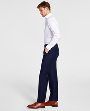 Michael Kors Mens Classic fit Dress Pants 44 / 30 Navy Blue Solid Stretch