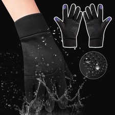 Touchscreen Gloves Silicone Palm Milk Silk Material Plush Lining Elastic Cuff