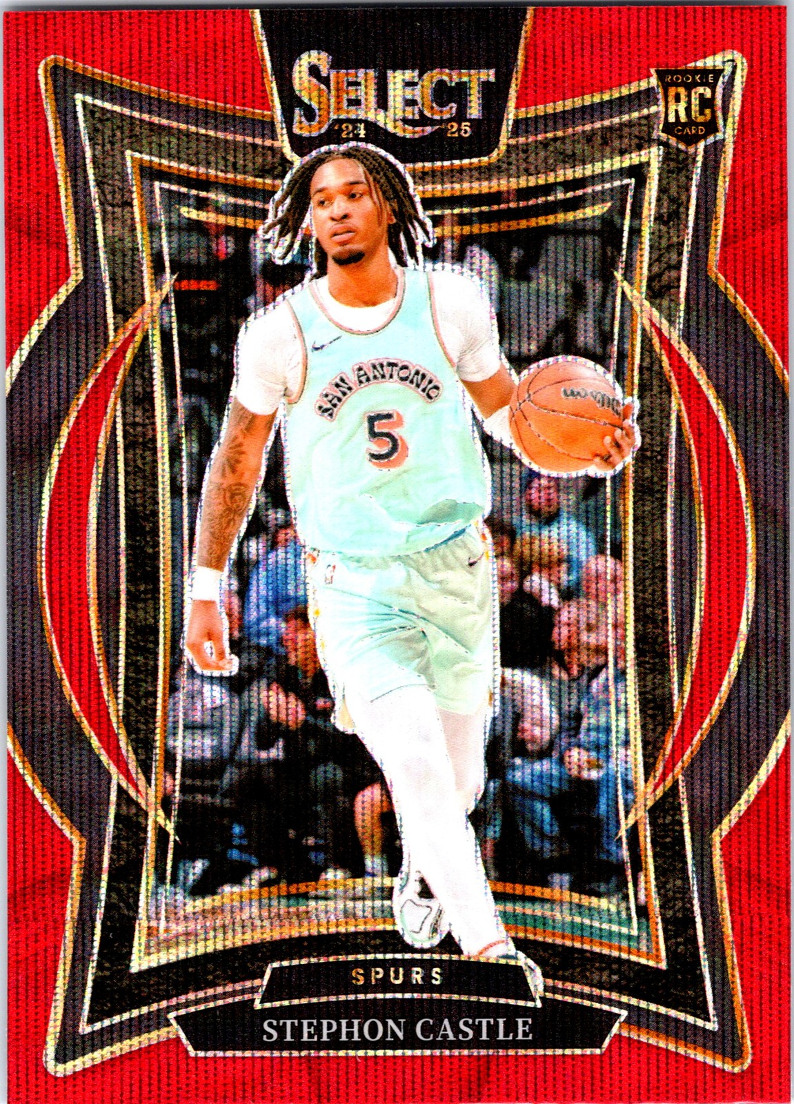 2024-25 Panini Select #72 Stephon Castle Red Wave Prizm