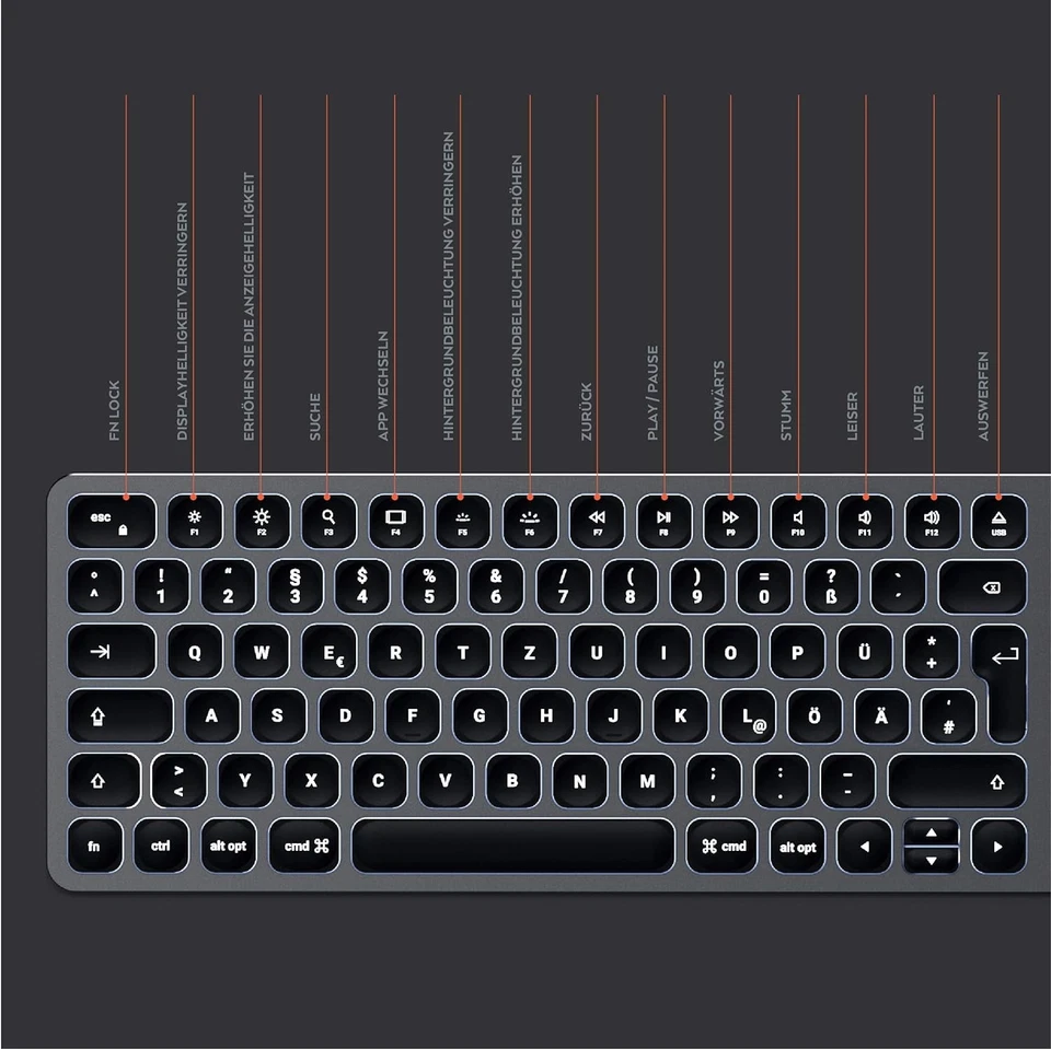 Satechi Compact Backlit Bluetooth Keyboard – Wireless Bluetooth 5.0 & Multi-Devi - Image 4 of 4