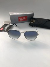 Ray Ban Sunglasses Aviator Silver 3026 Blue Gradient Lenses 62 mm 3026-2