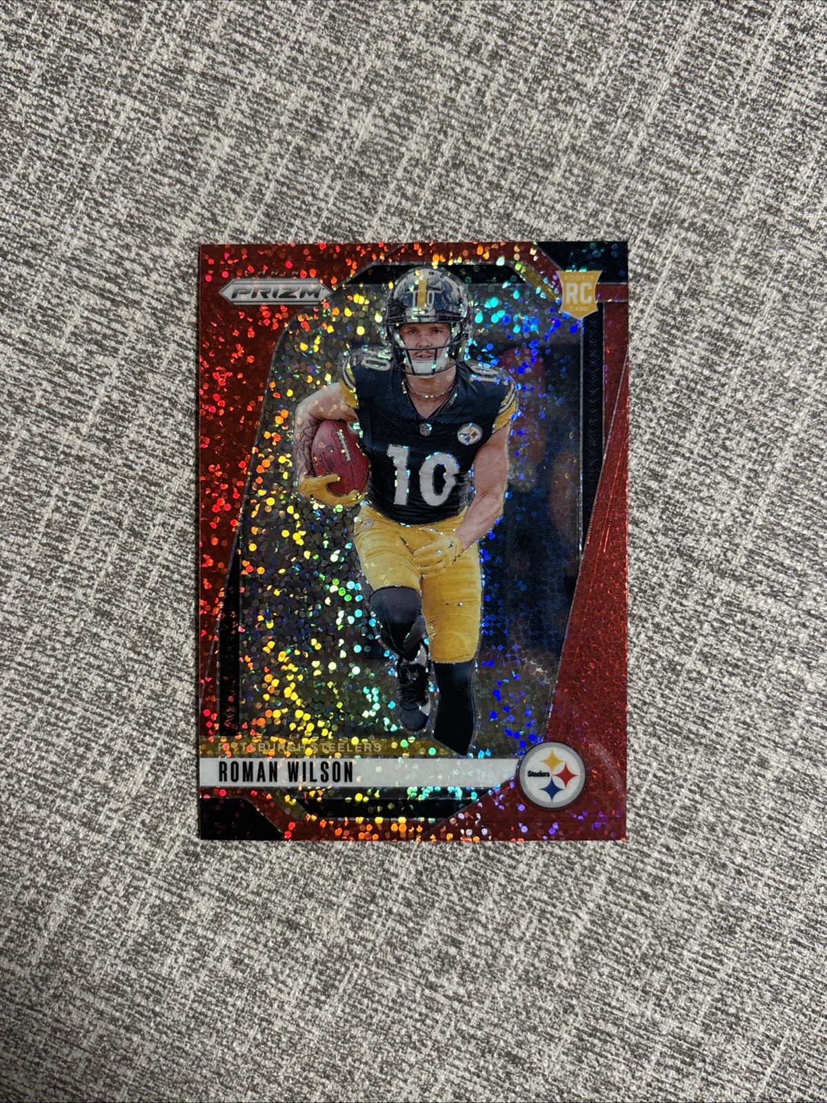 2024 Panini Prizm - Rookies Roman Wilson #384 Red Sparkle (RC) Steelers