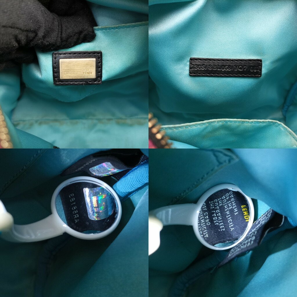 FENDI Hand Bag Tote Purse FF Zucca PVC Coated Canvas Multicolor Authentic thumbnail 13