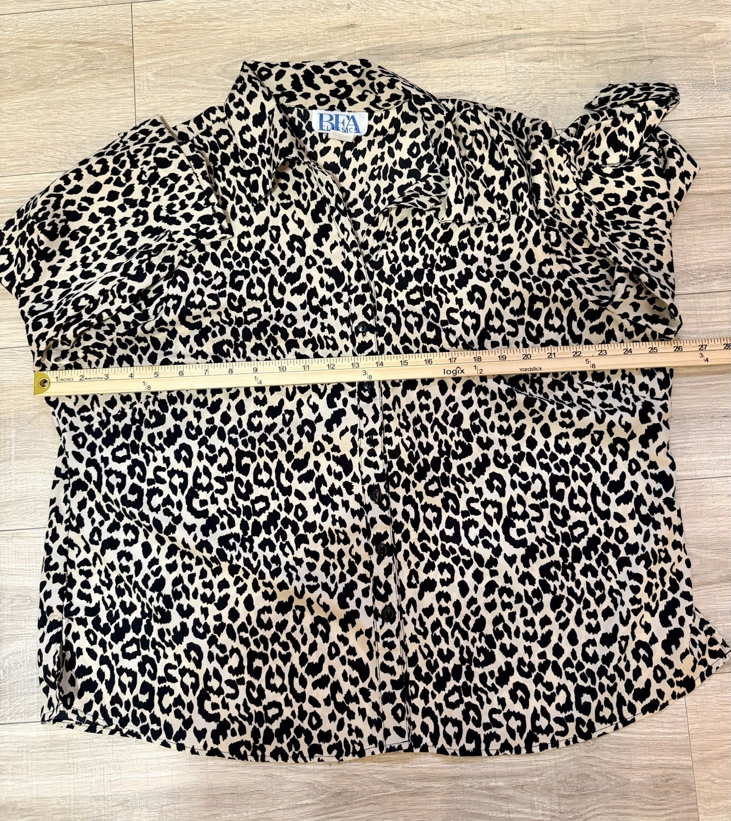 BFA Classics Leopard Print Button Up Blouse 2X An… - image 7