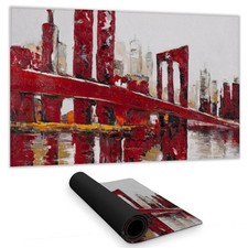 Begin Home Decor C1DM14240GPMXQ 14 x 24 in. Cities White Building Desk Mat - ...