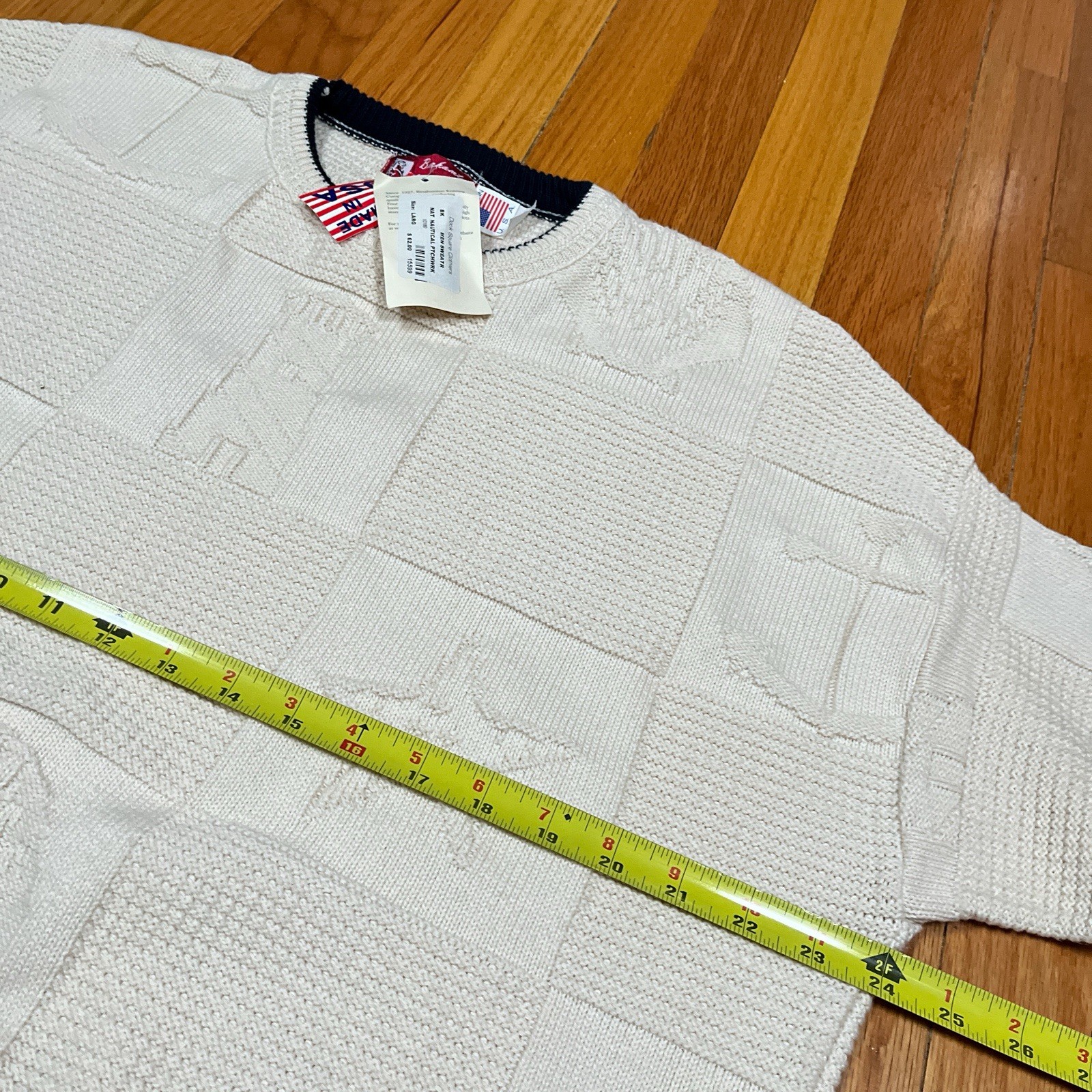 VTG Binghamton Knitting Nautical Patchwork Sweate… - image 9