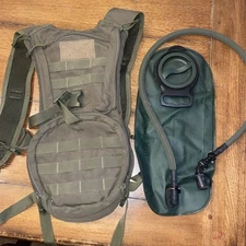 Military Tactical Hydration Backpack Rucksack Hiking Khaki Bladder Water