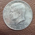 1964 Kennedy Half Dollar 90% Silver • Original Circulation Coin • Nice Detail