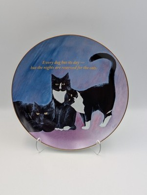 Nighttime Reservation by Maren Schaffner It's A Cat's World Plate