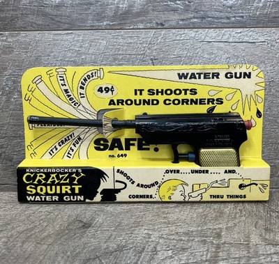 Vintage 1950s Knickerbocker CRAZY SQUIRT Water Gun With Original Box 8'' - NOS