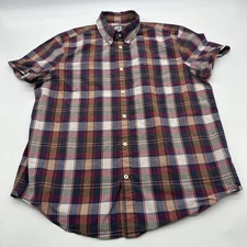 Jcp Button Down Shirt Men XL Plaid Multicolor Pocket 32221