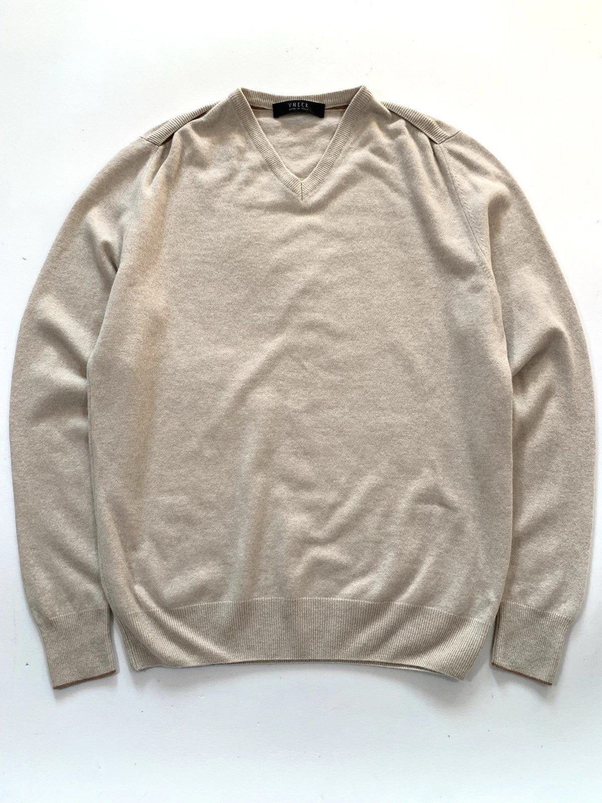 Vneck Pure Virgin Wool Cashmere Blend V Neck Sweater