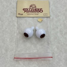 Tallinas Doll Eyes 20mm Acrylic Brown Iris - White Sclera New Doll Supplies
