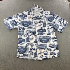 la dodgers hawaiian shirt Men  s XL White Blue All Over Print