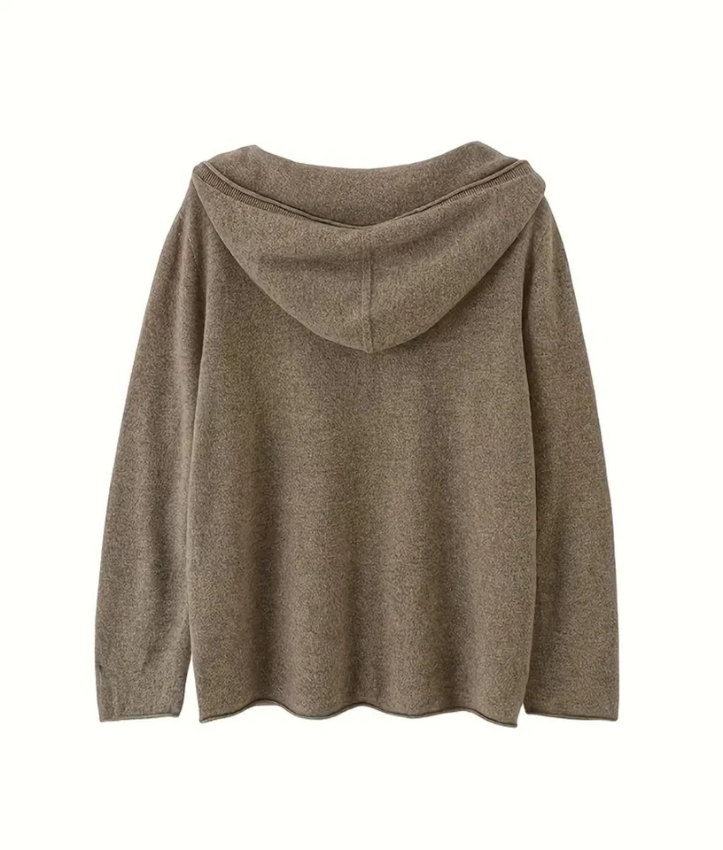 Damen 100% Merinowolle Kapuzenpullover, Strickjacke - Bild 3 von 4